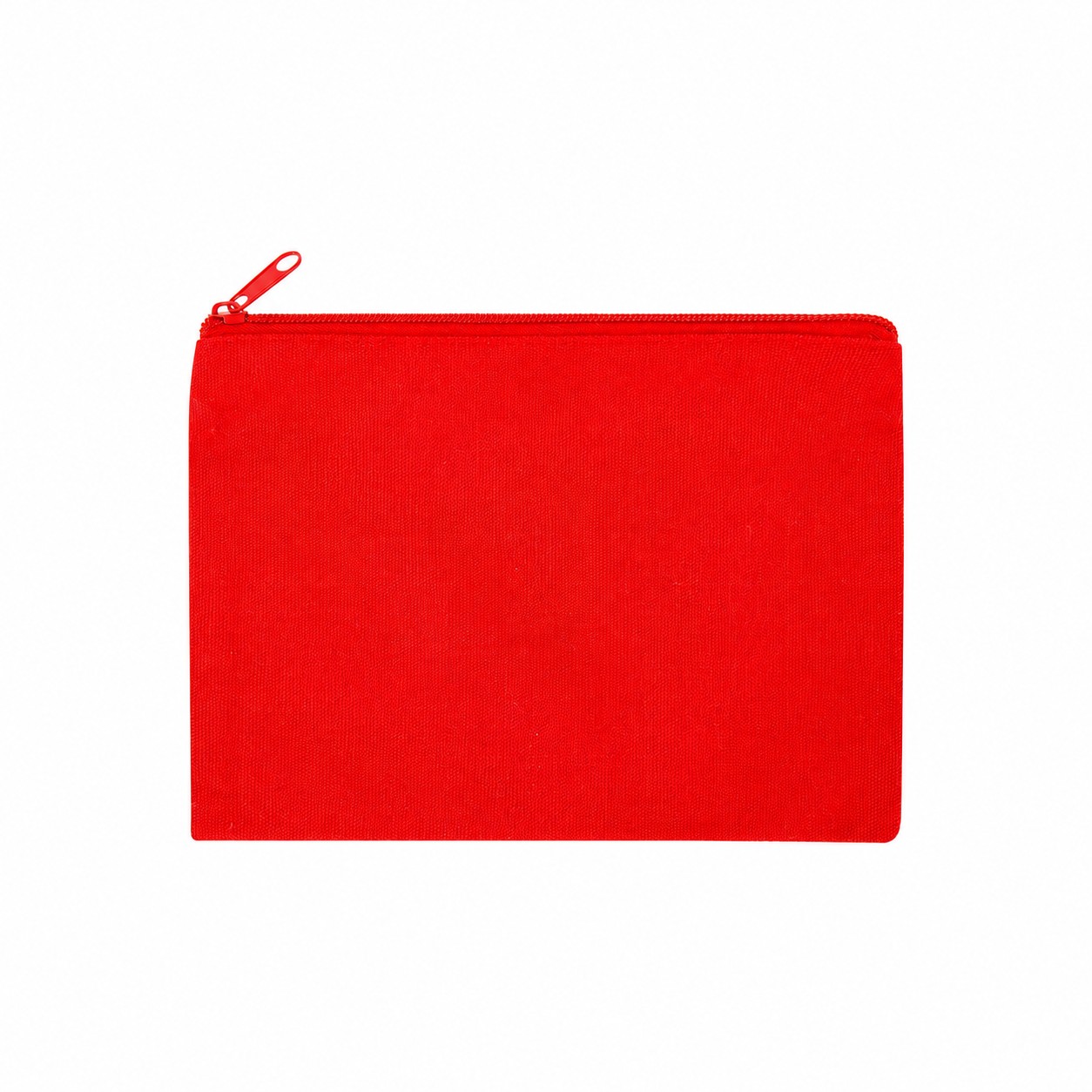 12 Oz Cotton Canvas Zipper Pouch — Red