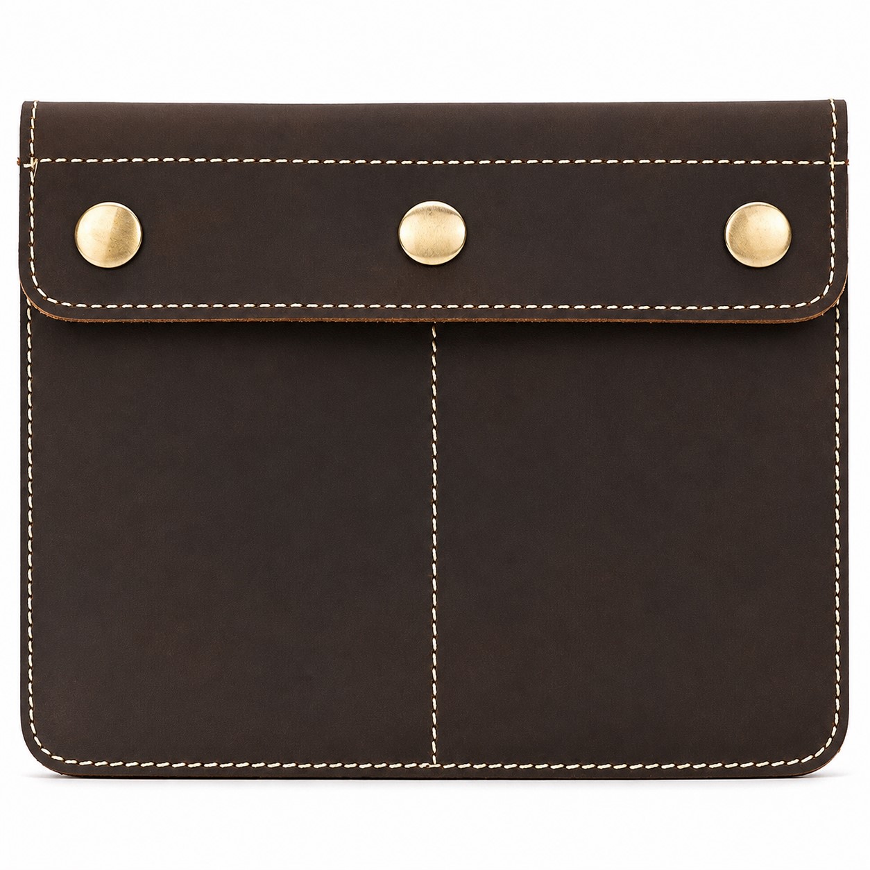 Leather Dual Watch Pouch With Snap Flap — view 2