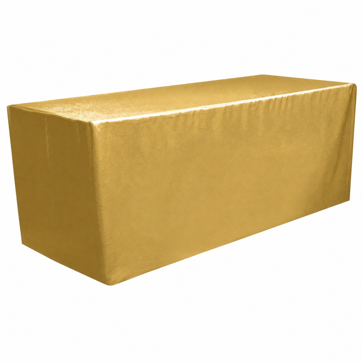 6-Foot Fitted Polyester Table Cover — Brass Gold