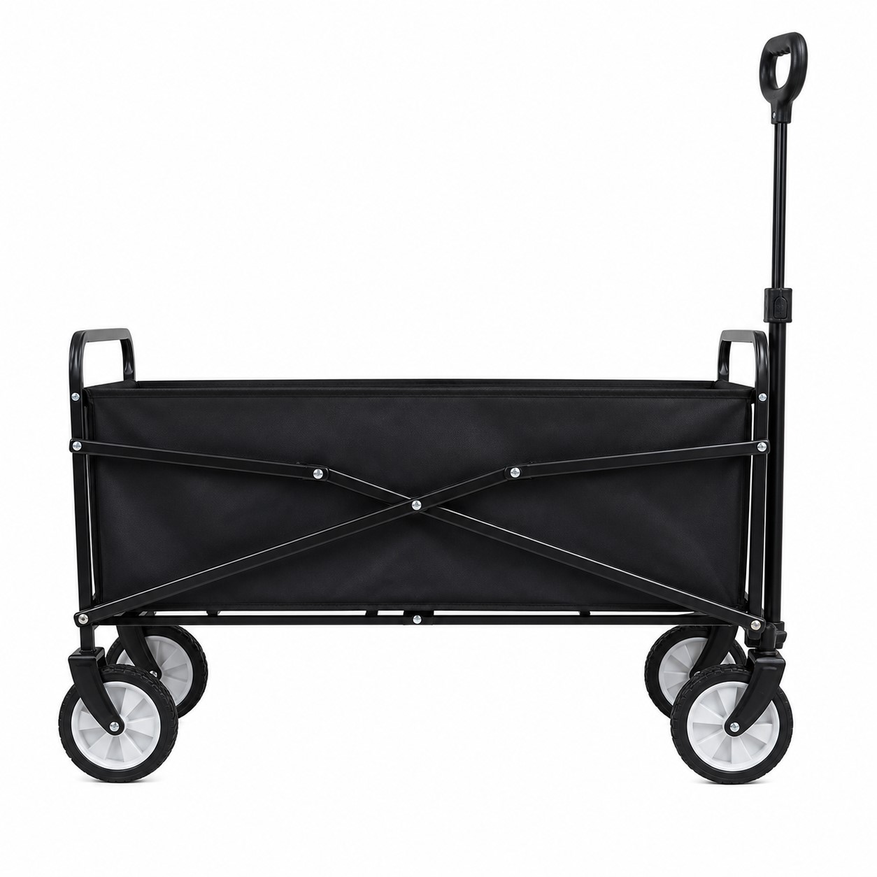 Collapsible Steel Wagon With Extendable Pull Handle — view 2