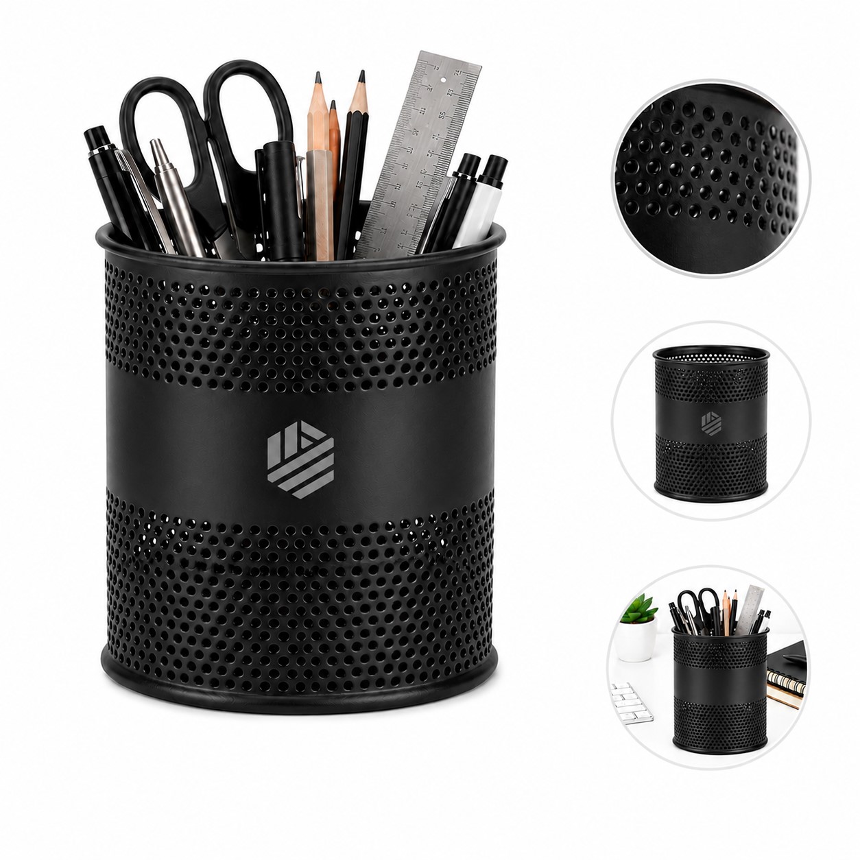 Perforated Aluminum Pencil Cup