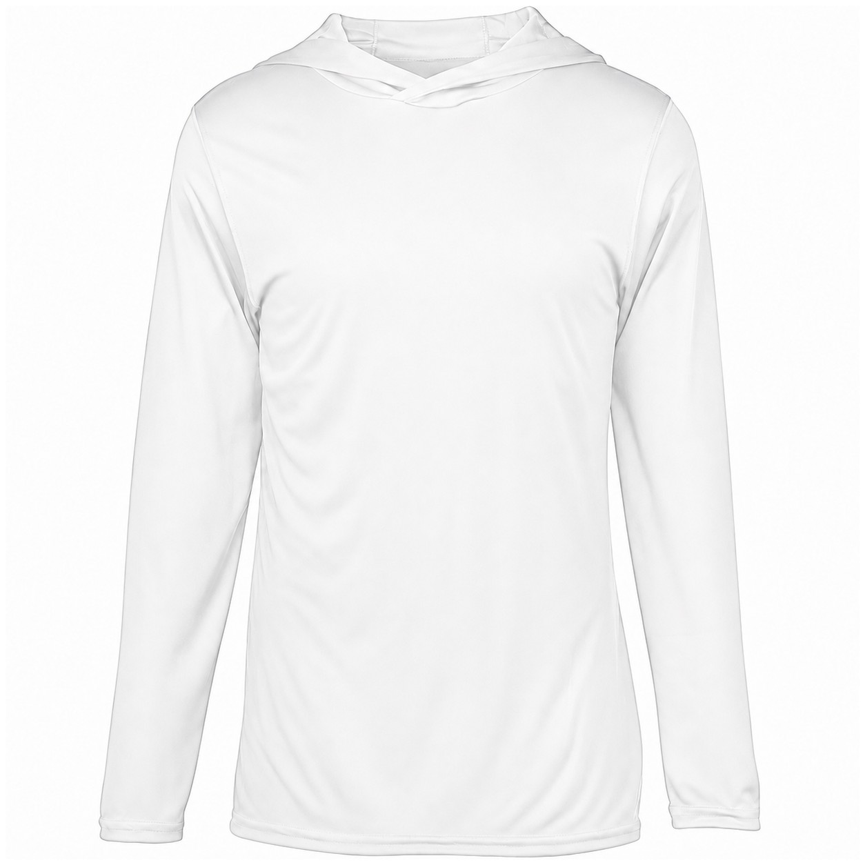 Polyester Hooded Long Sleeve Tee — White