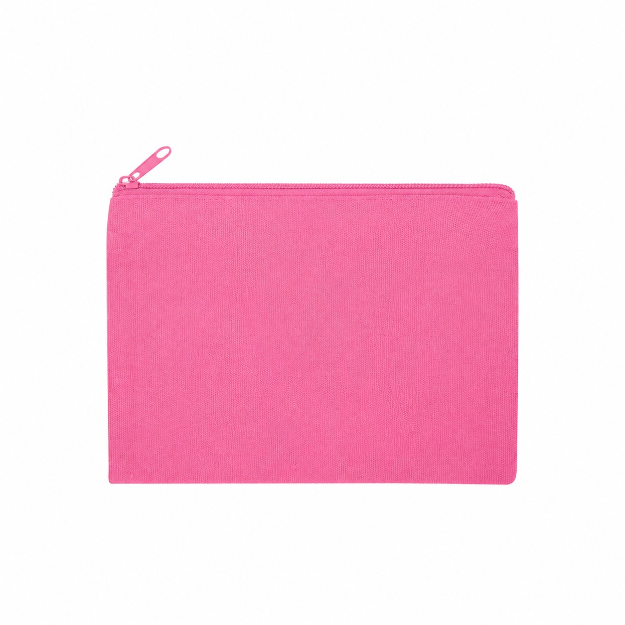 12 Oz Cotton Canvas Zipper Pouch — Pink