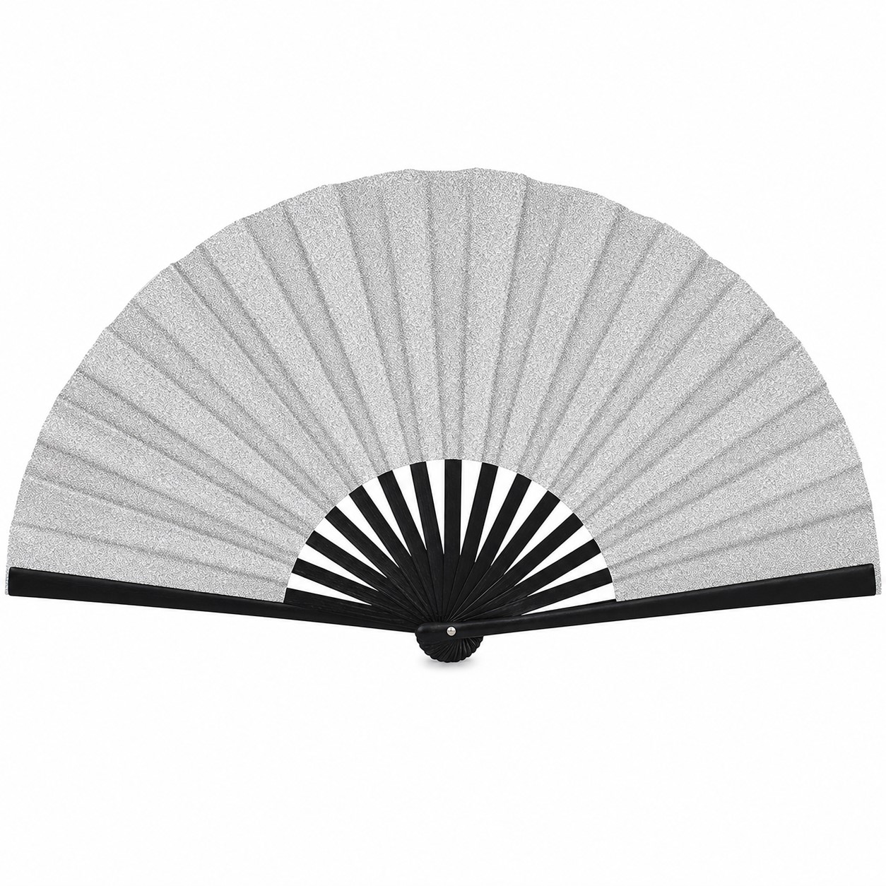Large Glitter Nylon Folding Hand Fan — view 2