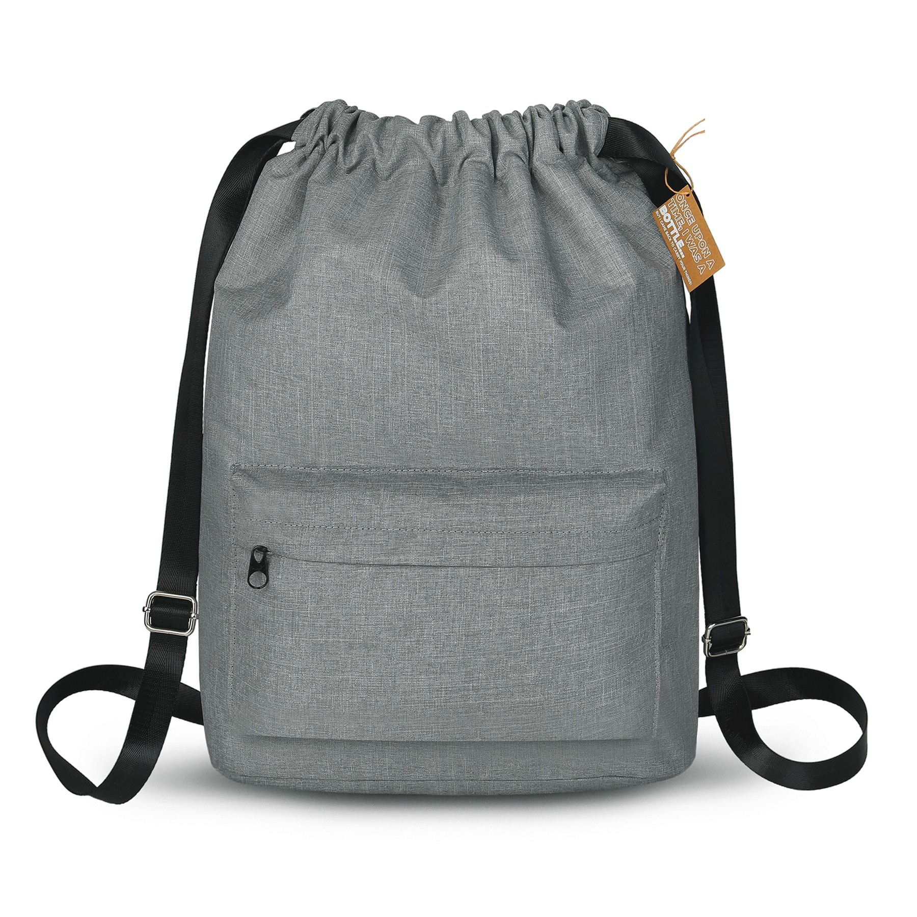 300D Polyester Zippered Storage Drawstring Bag — view 2