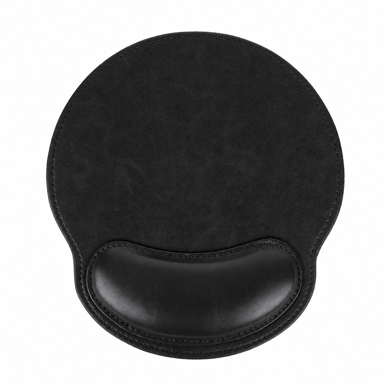 PU Leather Ergonomic Mouse Pad — Black