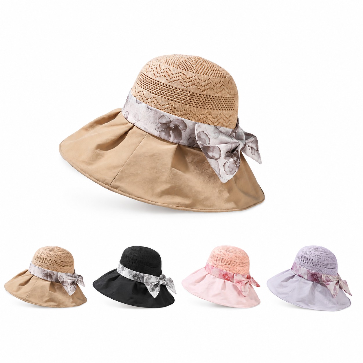 Scarf Tie Polyester Sun Hat