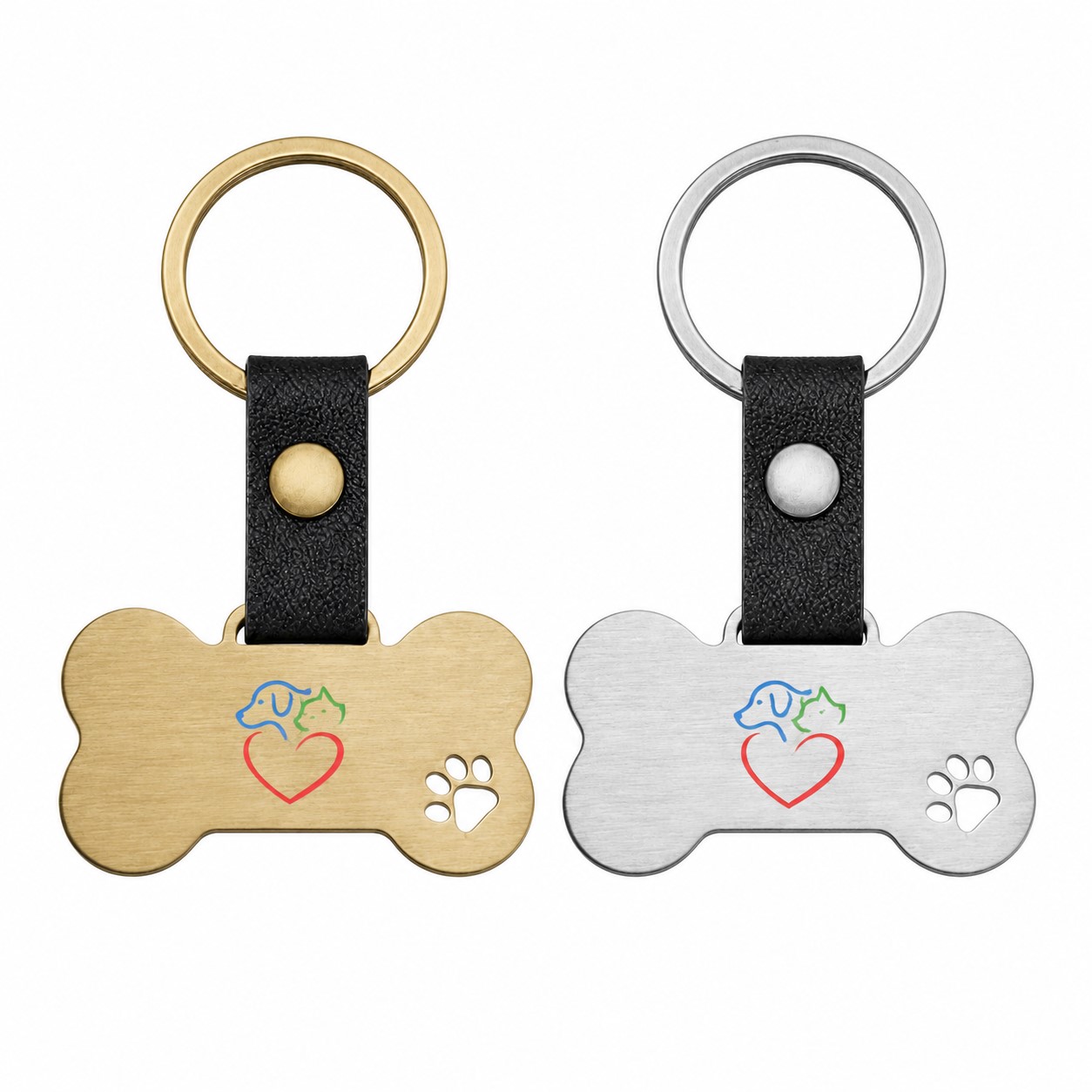 Bone Shaped Stainless Steel Pet Keychain