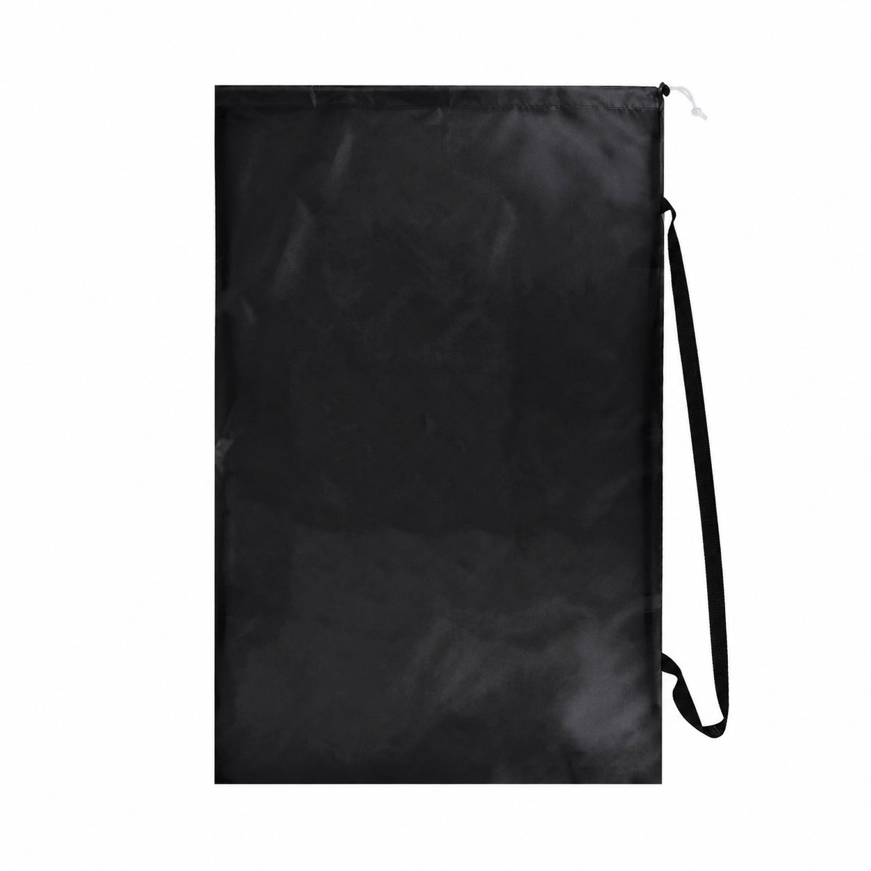 210D Polyester Adjustable Strap Drawstring Laundry Bag — Black