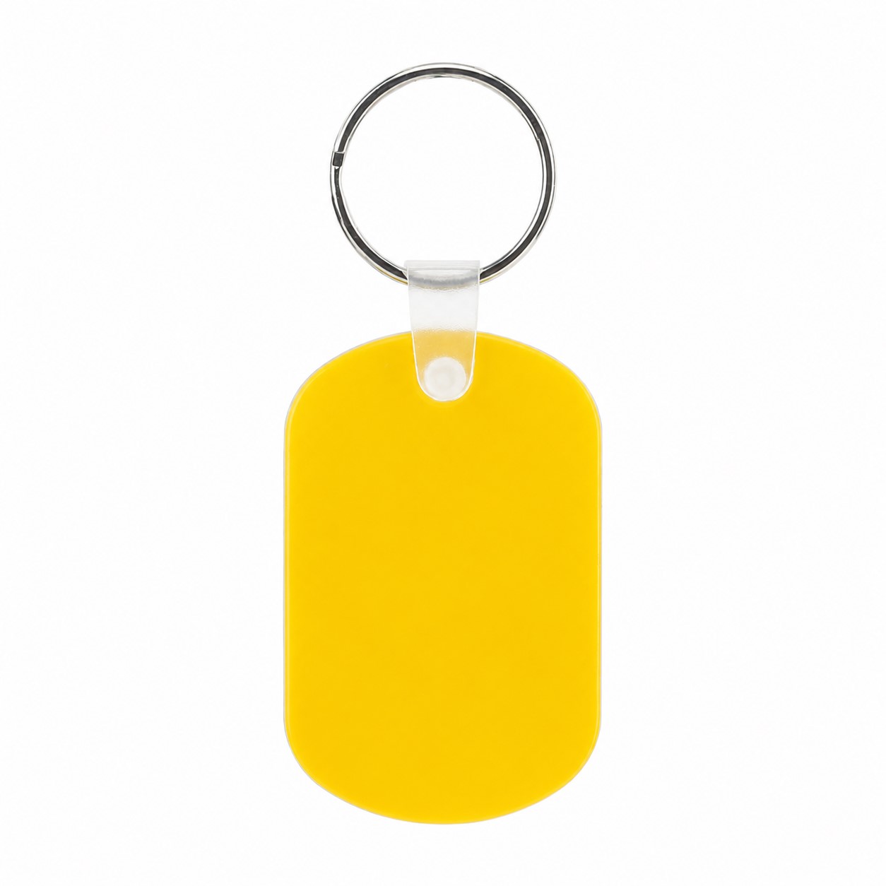 PVC Oval Key Tag Ring — Yellow