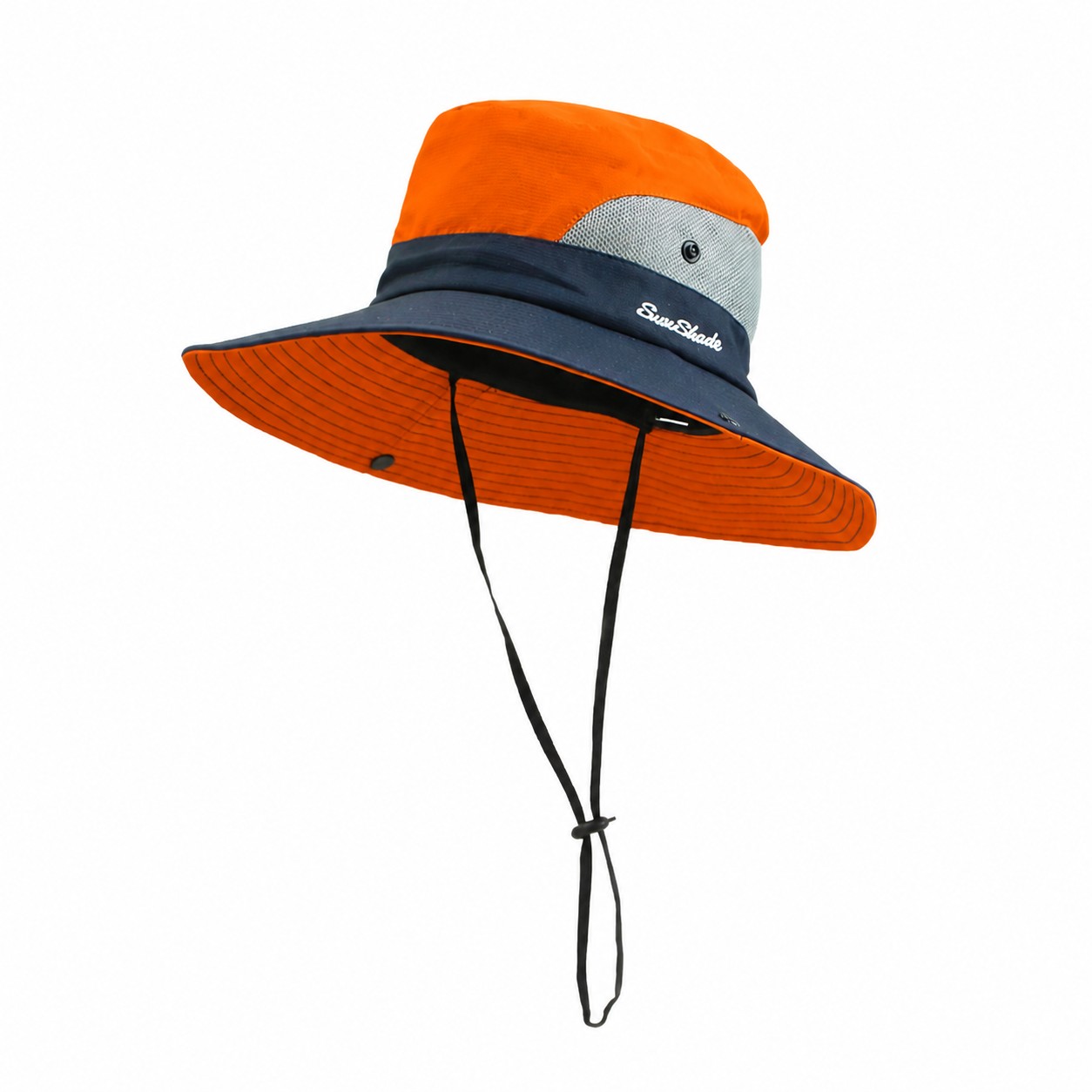 Mesh Band Polyester Sun Hat — Orange