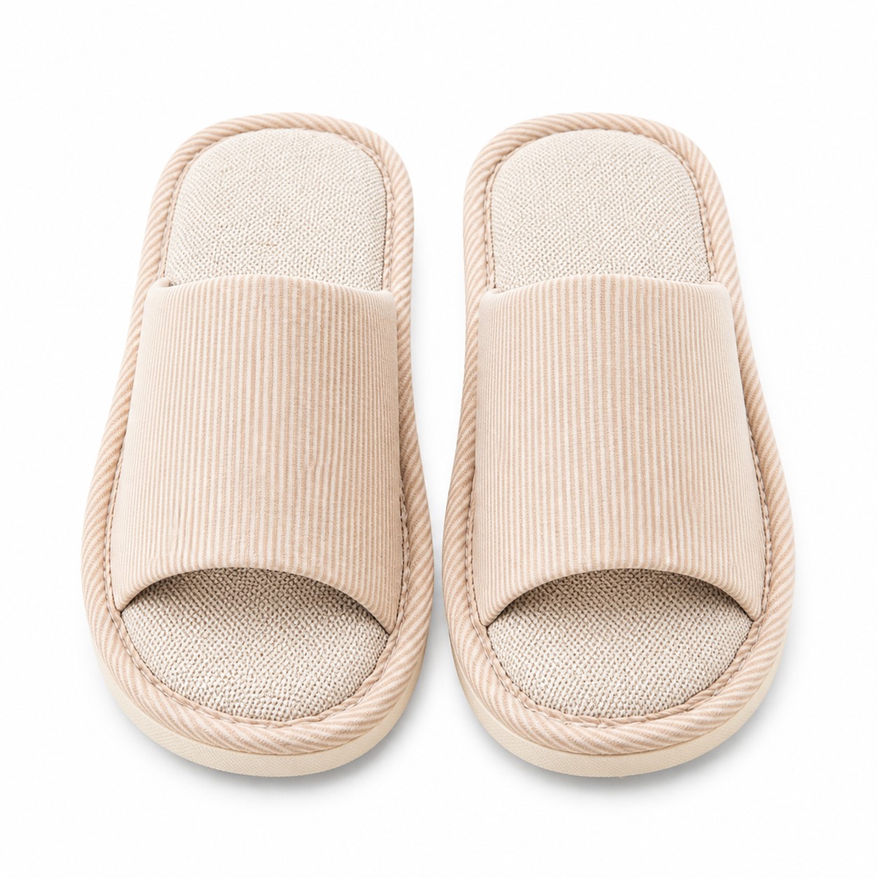 Linen Open Toe Hospitality Slippers — view 2