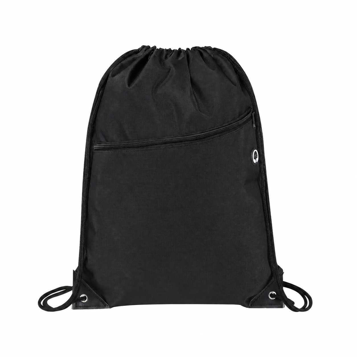 420D Polyester Drawstring Bag — Black