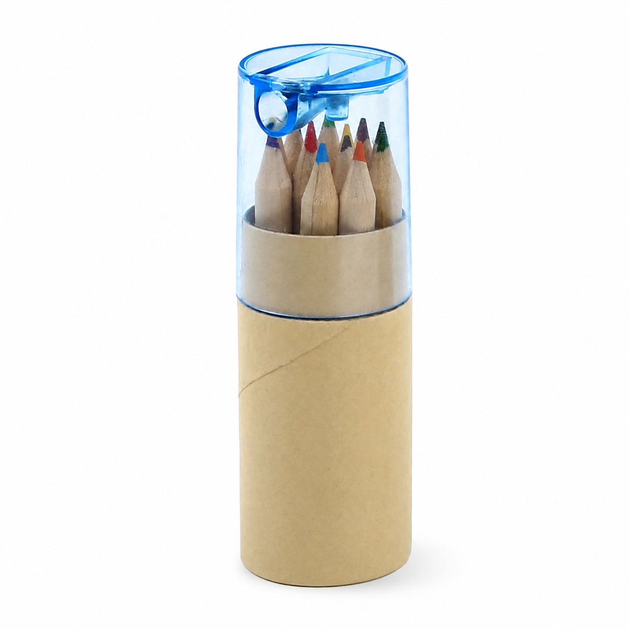 Wood Colored Pencil Tube Set — Blue