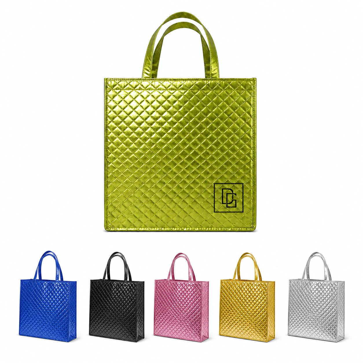 Metallic Quilted Non-Woven Shopping Tote