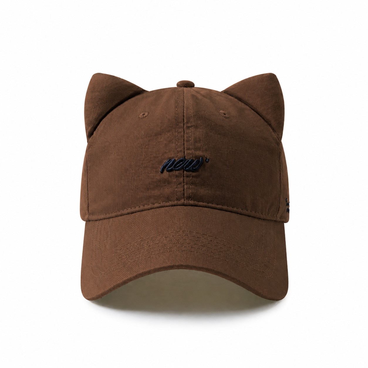 Polyester Cat Ear Baseball Cap — Brown