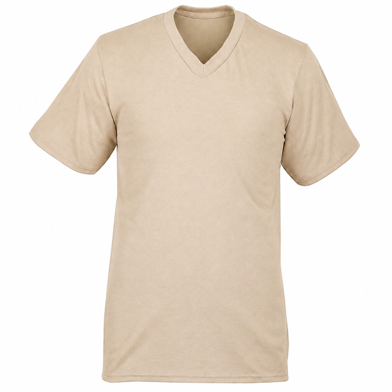 Classic Cotton V Neck Shirt — Tan Beige