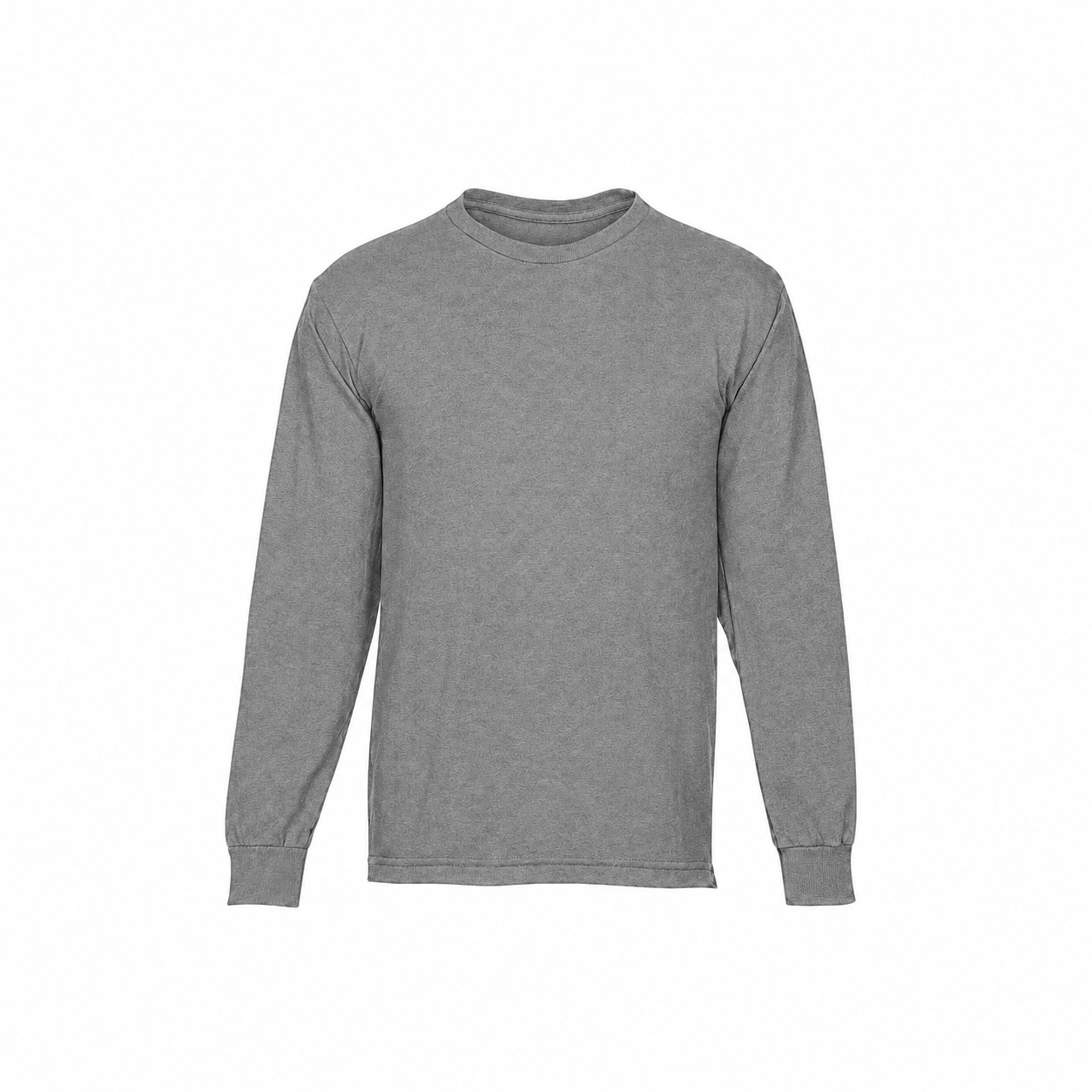Cotton Long Sleeve T-Shirt With Reinforced Hem — Gray