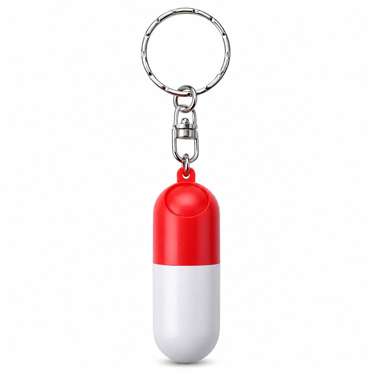Compact Plastic Capsule Pill Case Keychain — view 2