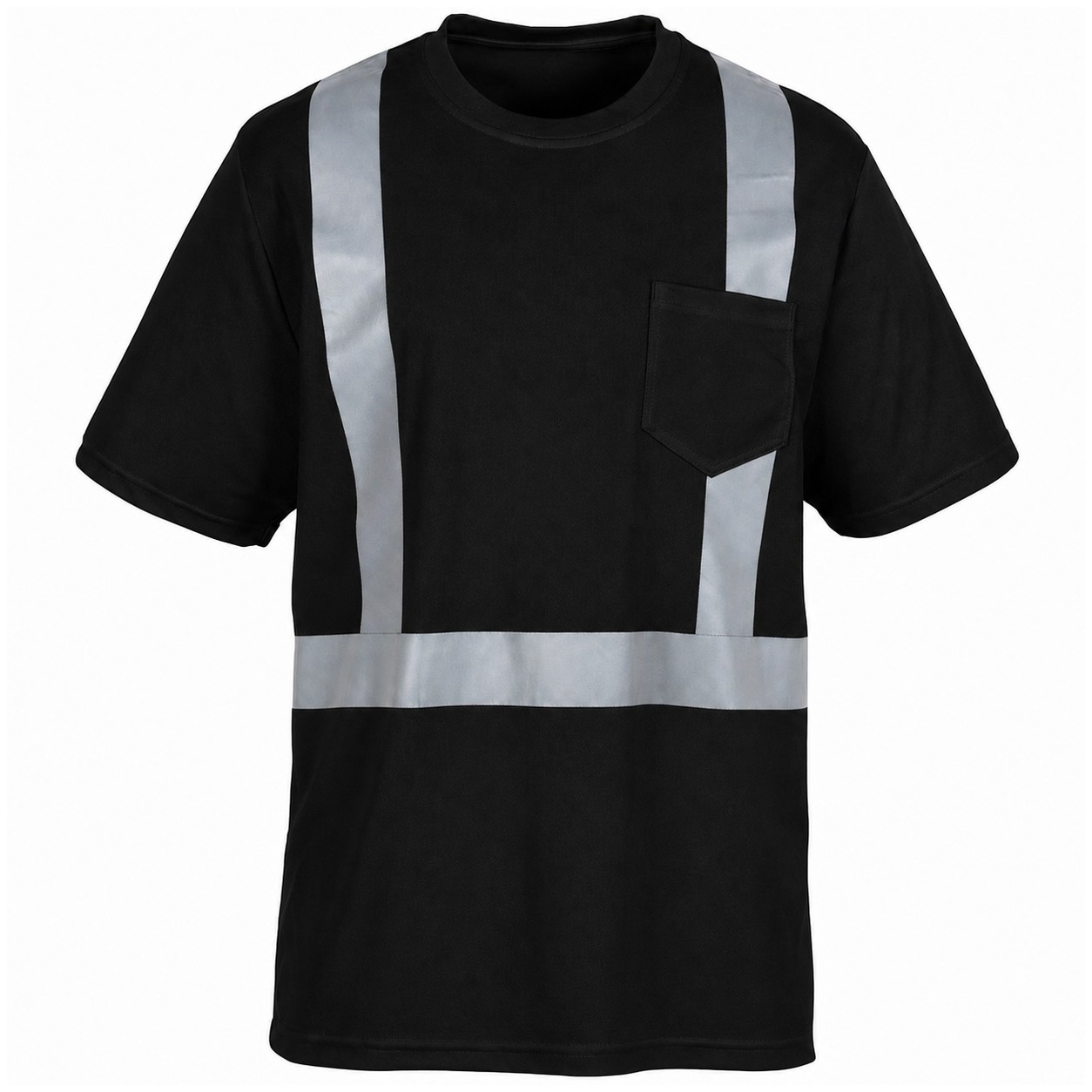 High Visibility Polyester Pocket Shirt — Black
