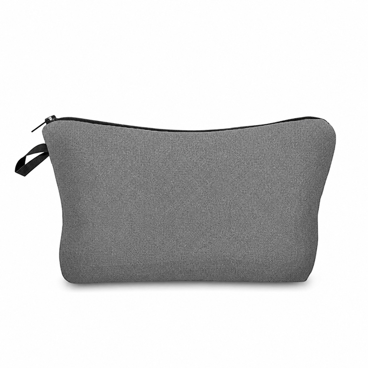 Polyester Cosmetic Travel Zipper Pouch — Gray