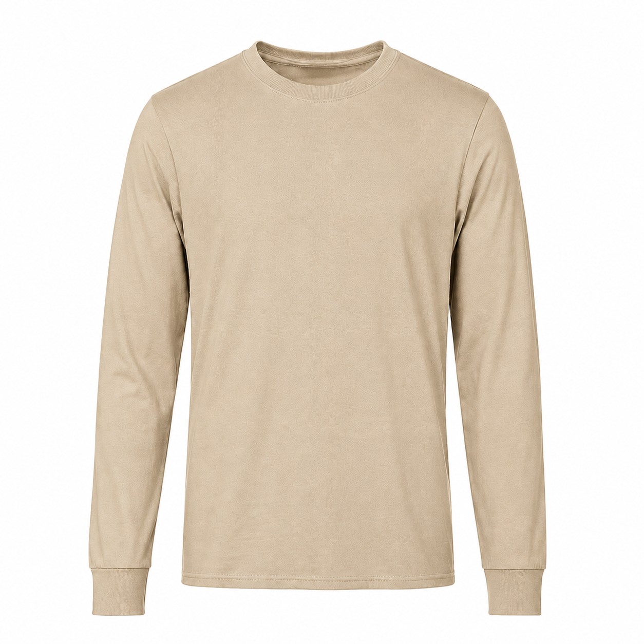 Blend Long Sleeve Crewneck Shirt — Tan Beige
