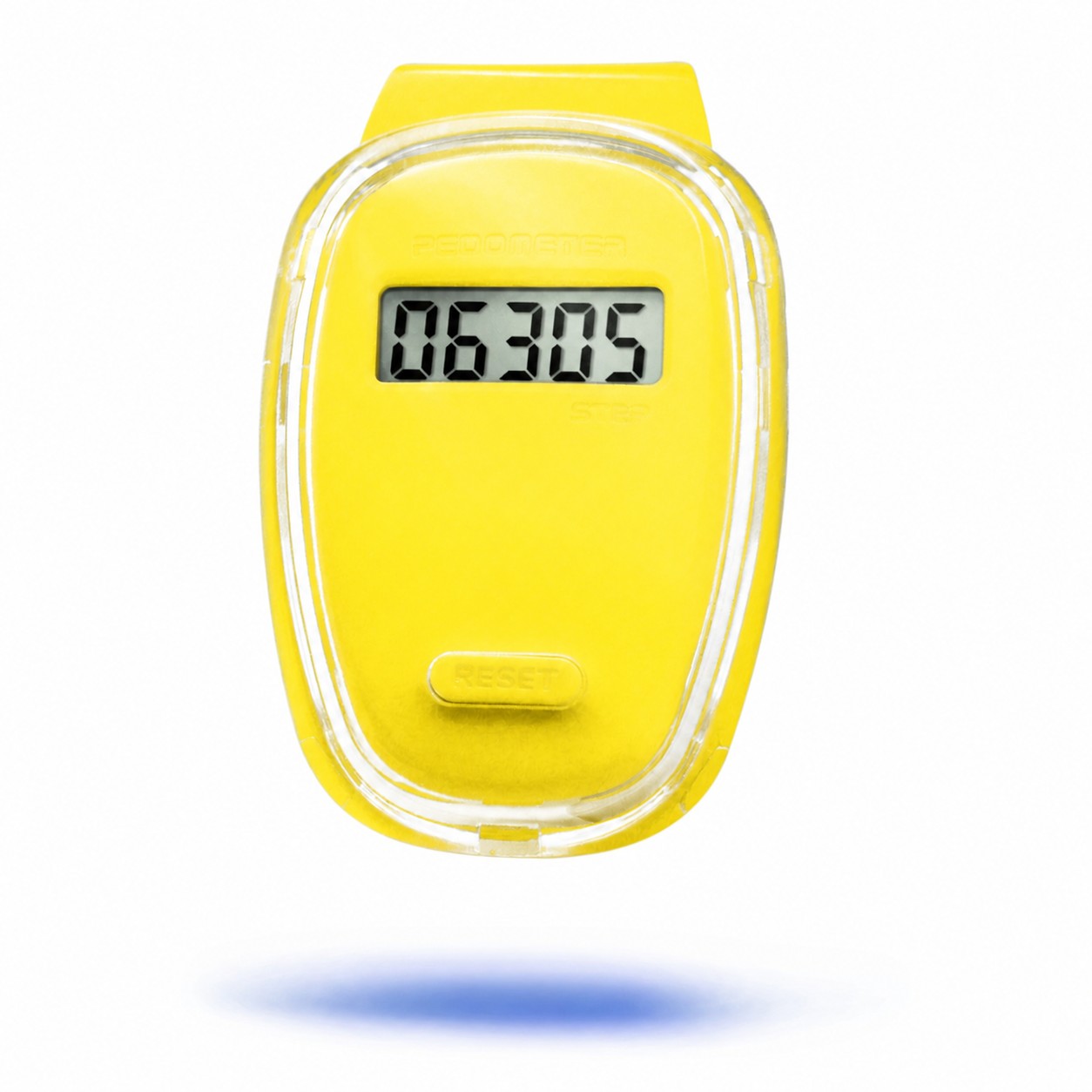 Plastic LCD Step Counter Pedometer — Yellow