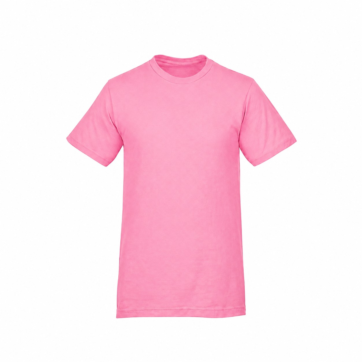 Fine Jersey Cotton Crewneck T Shirt — Pink