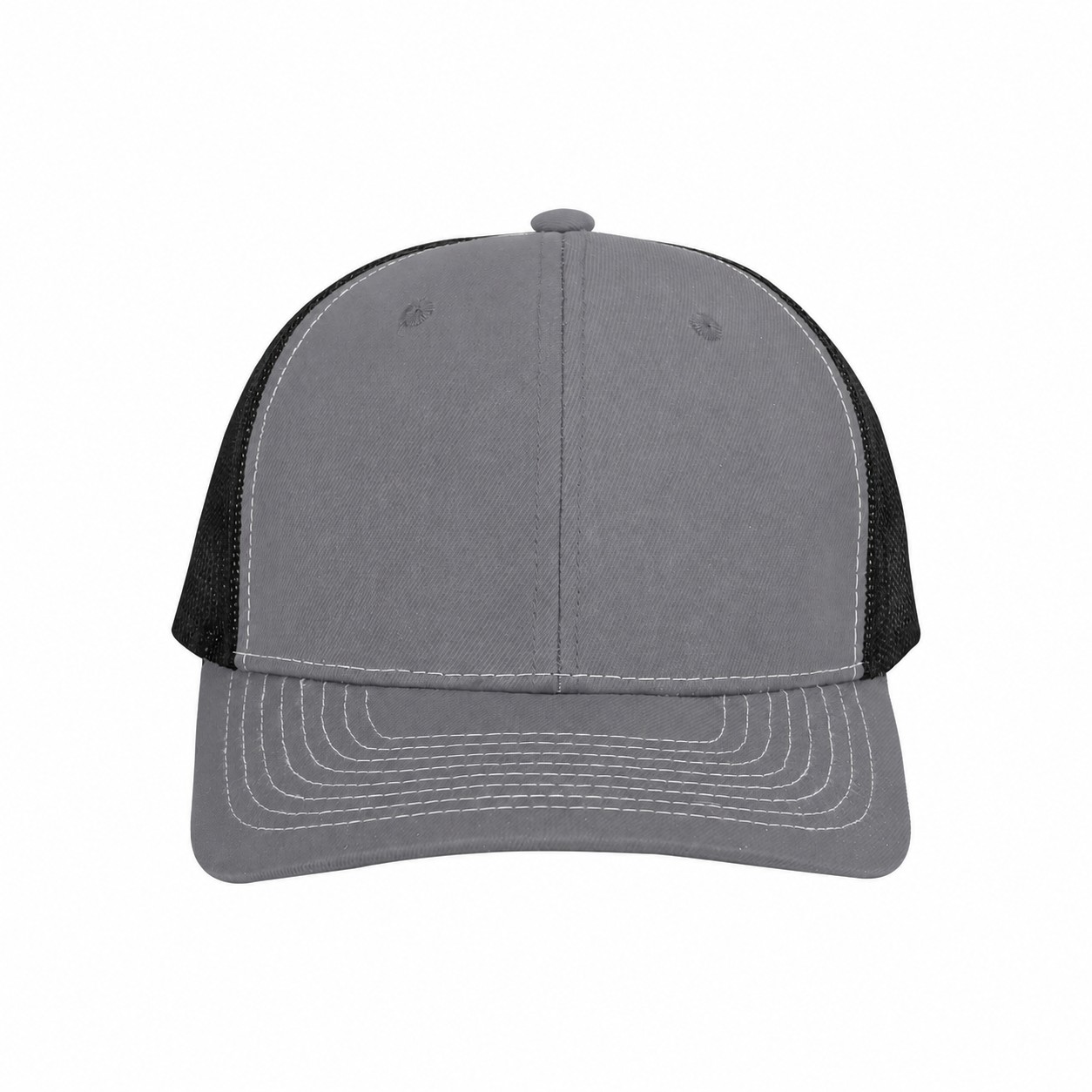 Cotton Adjustable Snapback Cap — Gray/Black