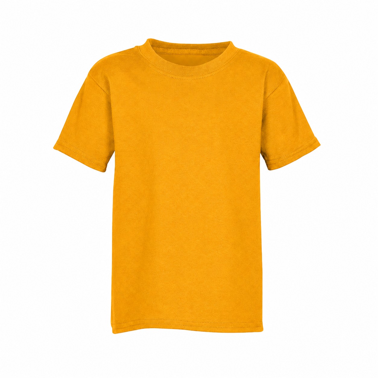 Youth Cotton Polyester Short Sleeve Tee — Gold