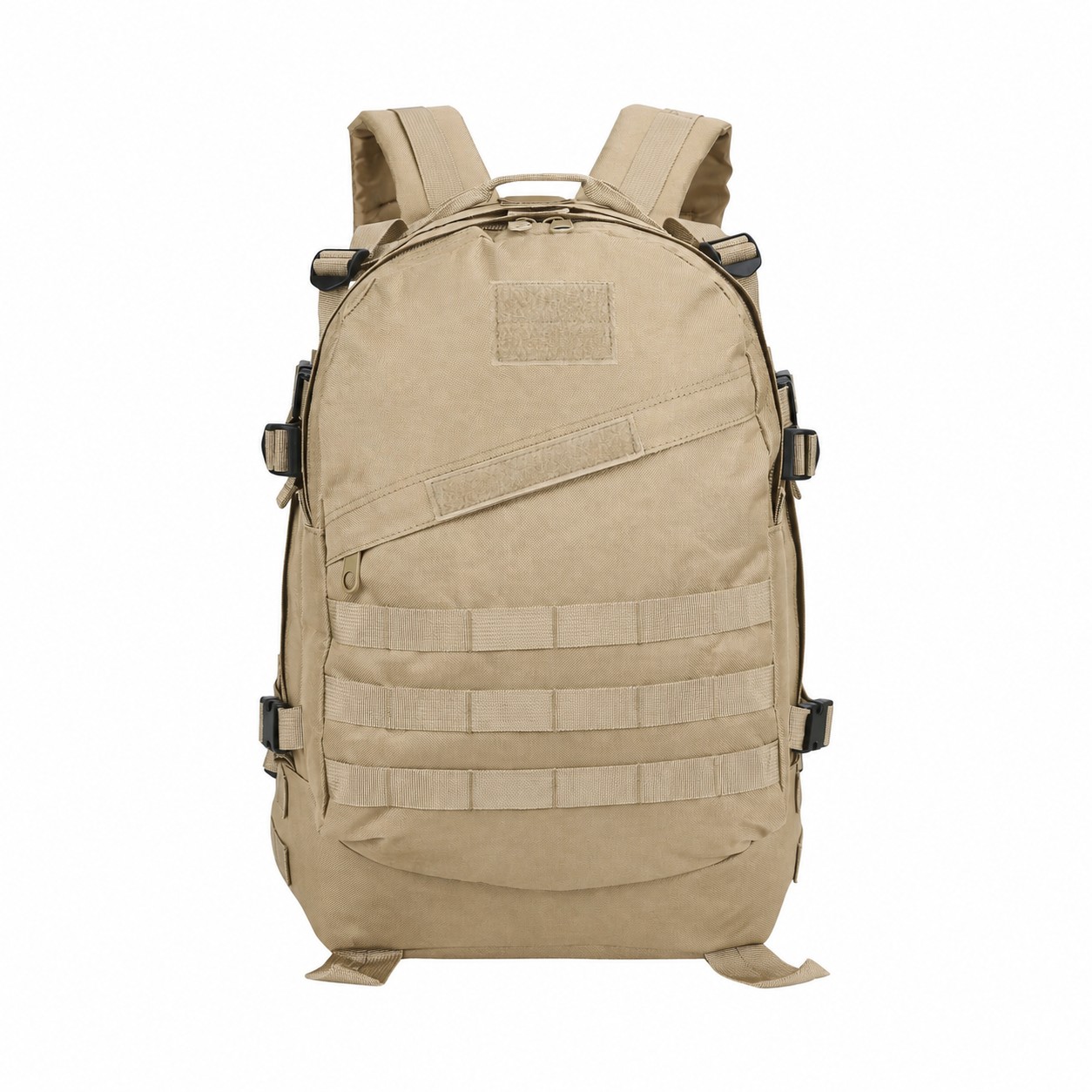 Military Zippered Storage Backpack — Khaki Beige