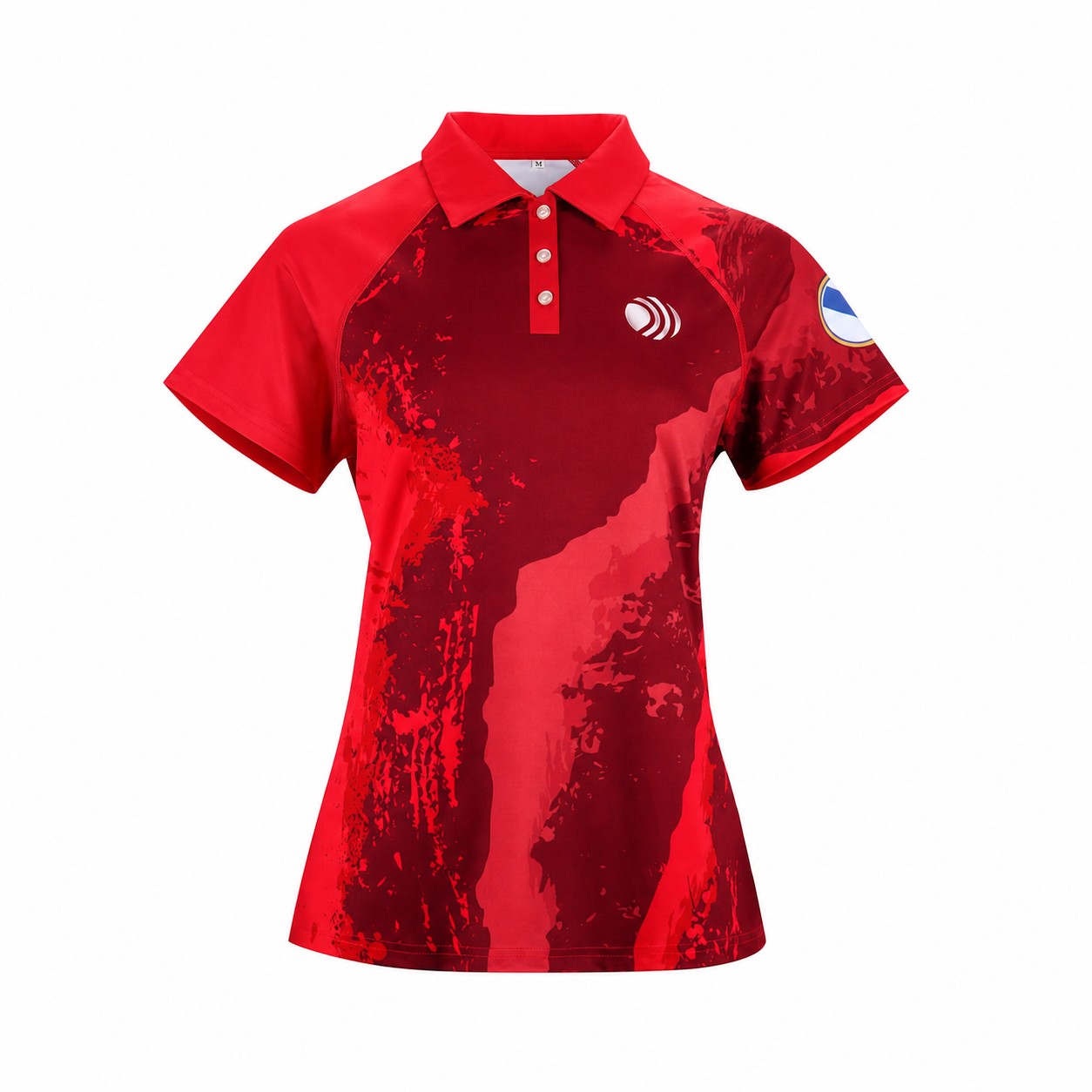 Quick-Drying Fabric Short Sleeve Fit Polo Shirt — Red