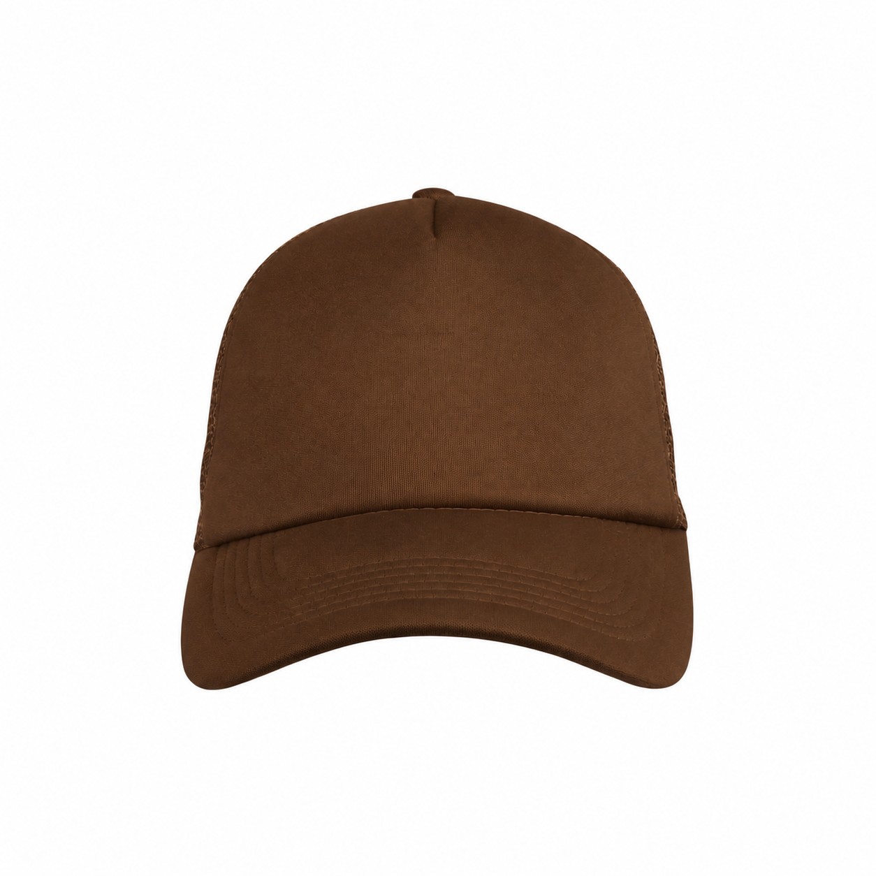 22.8-Inch Five-Panel Foam Trucker Cap — Brown