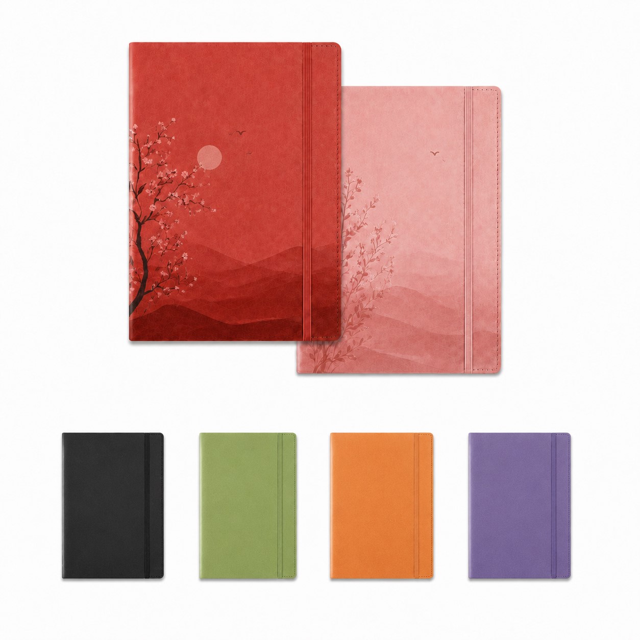 Smooth PU A5 Notebook With Elastic Band