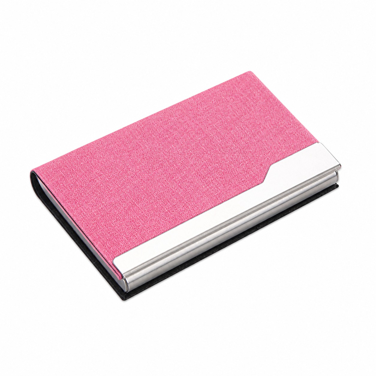 PU Stainless Card Holder Case — Pink