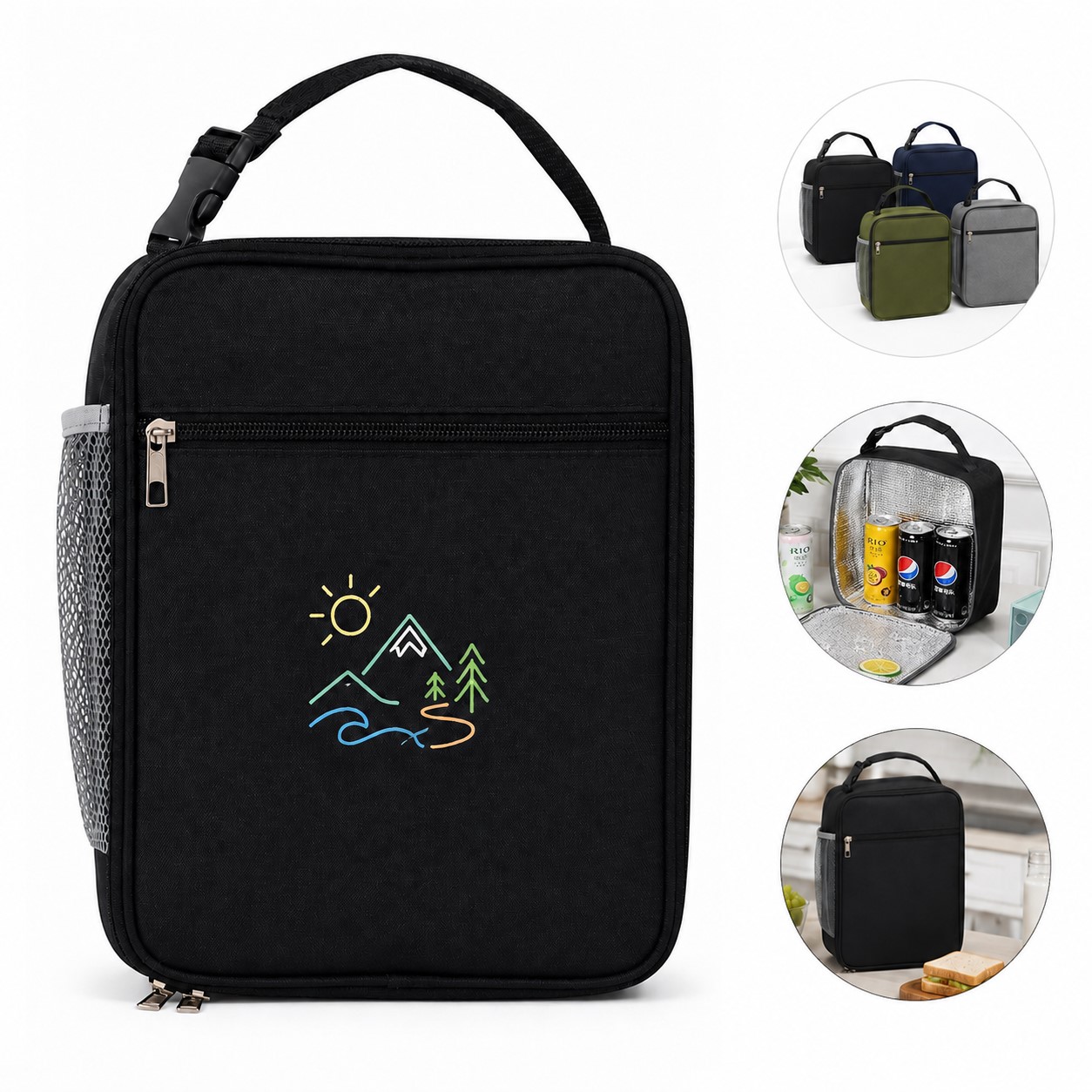 Front Pocket Insulated Polyester Lunch Bag