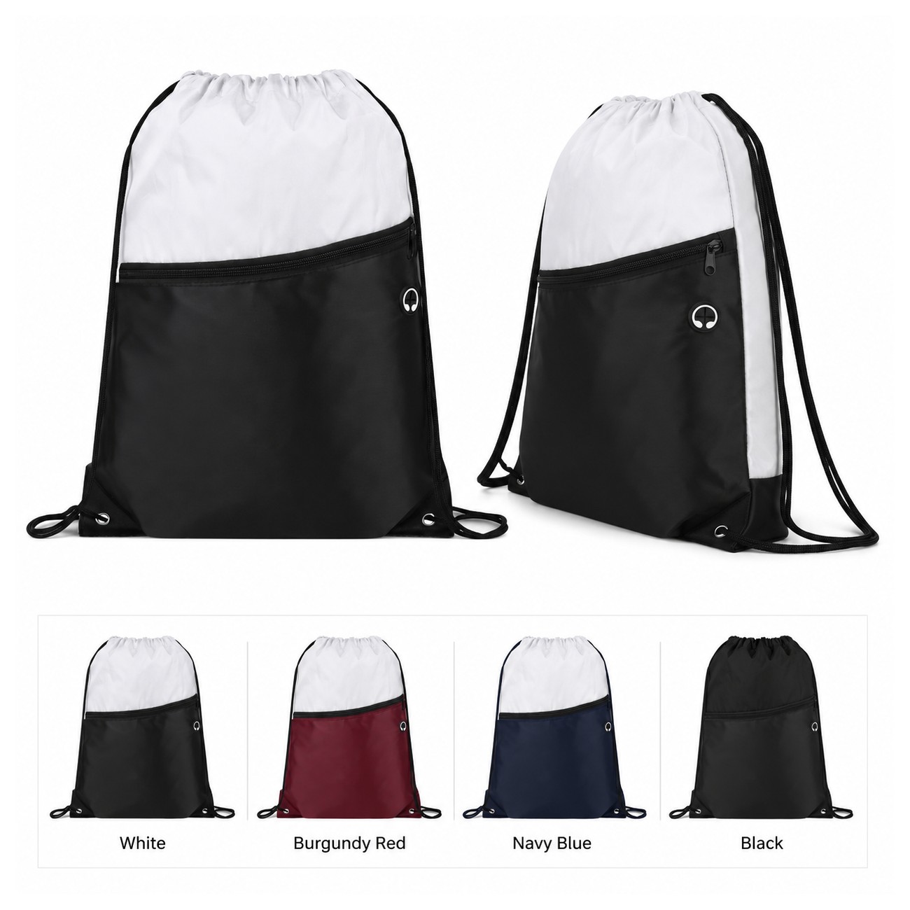 210D Polyester Metal Grommets Drawstring Bag