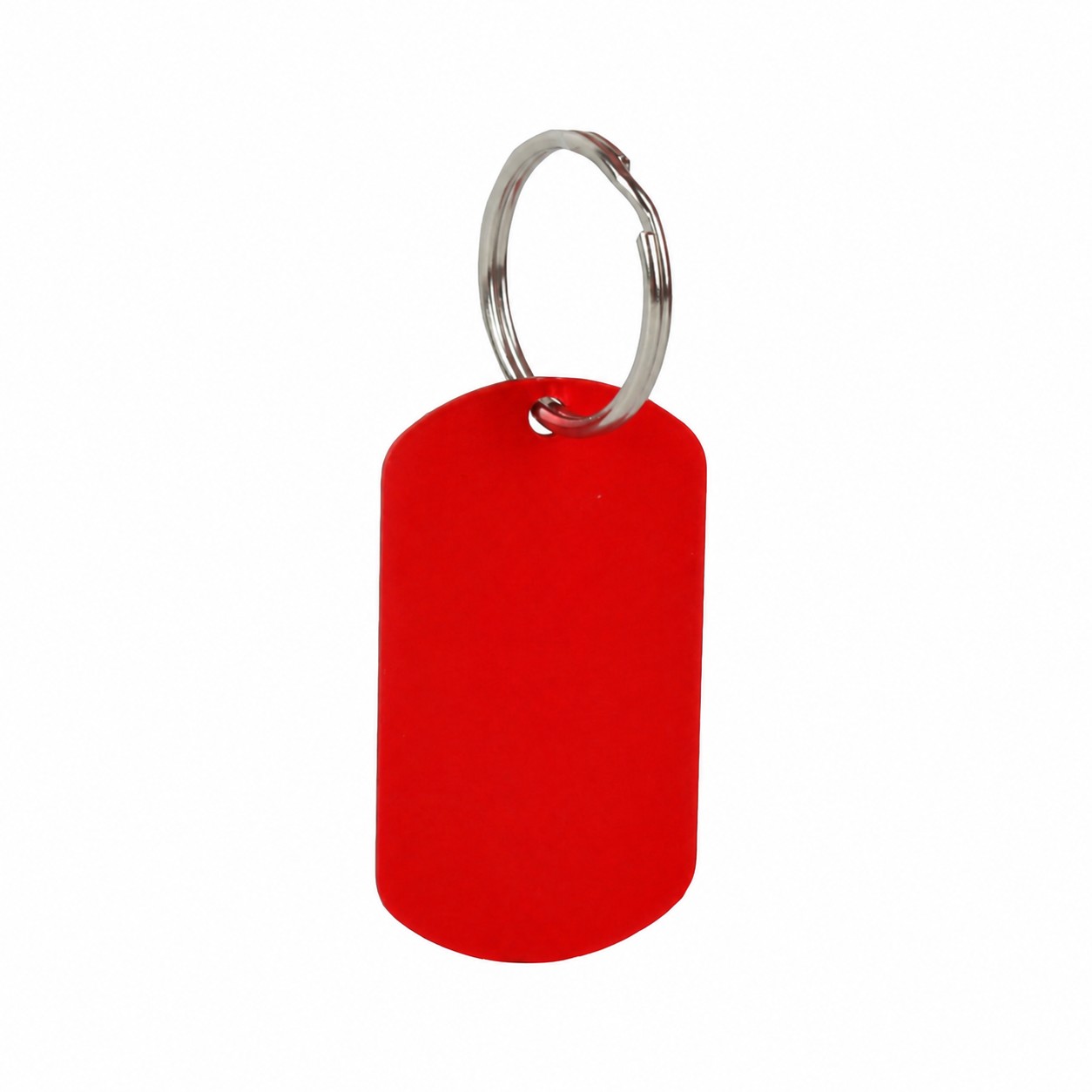 Aluminum Dog Tag Keychain — Red
