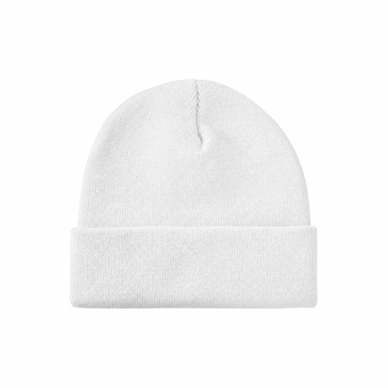 8.5-Inch Cuffed Acrylic Knit Beanie — White