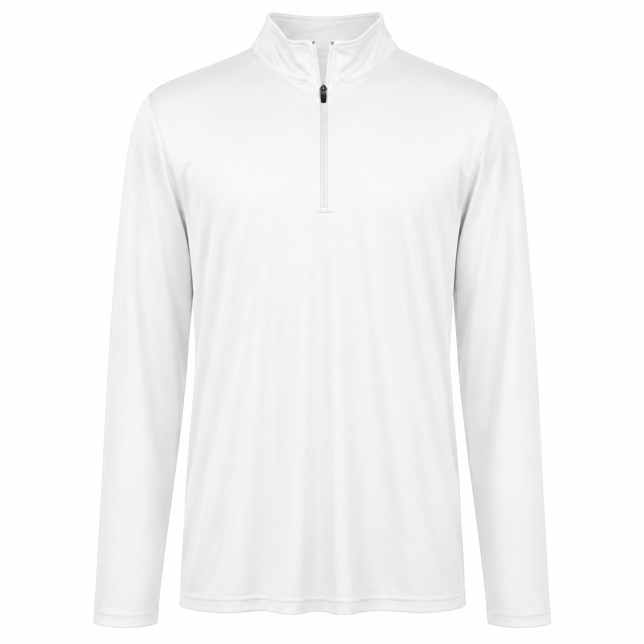 Men's Polyester Quarter Zip Team Pullover — White