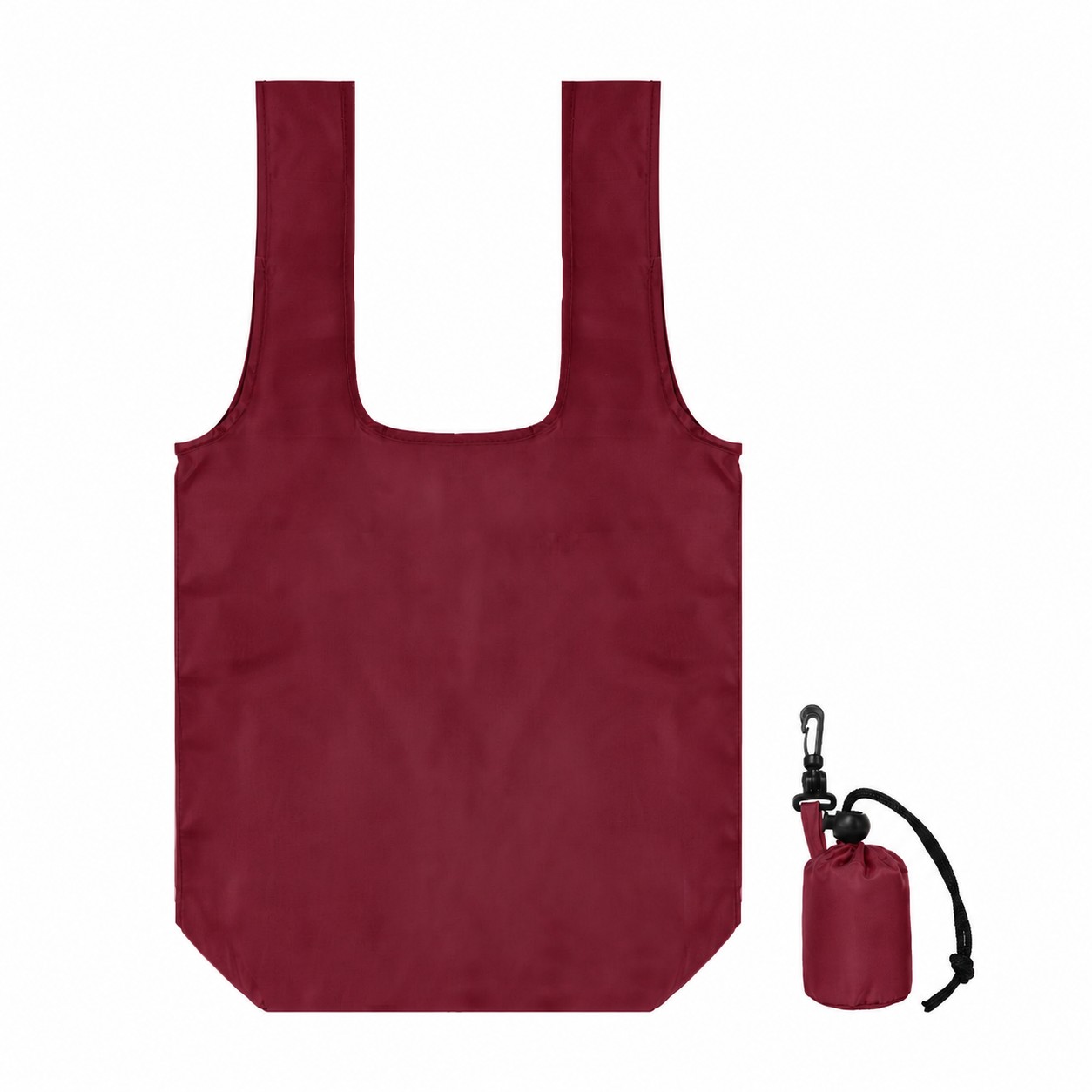 Structured Bottom Navy Blue Tote Bag — Burgundy Red