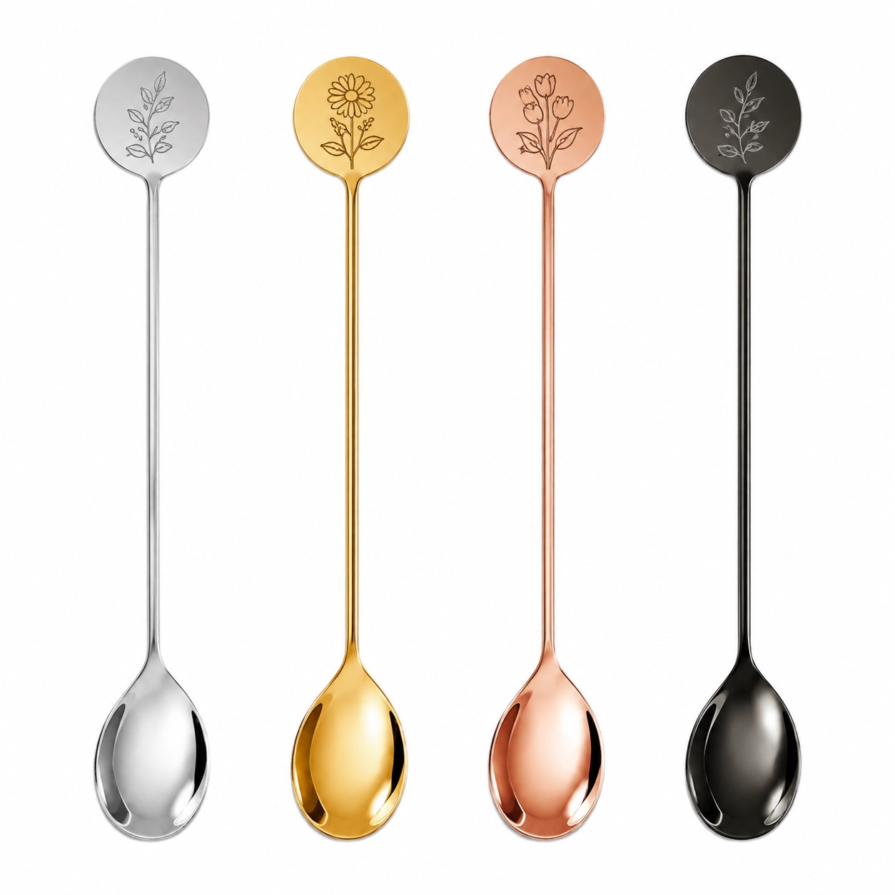 Round Disc Stainless Steel Coffee Spoon