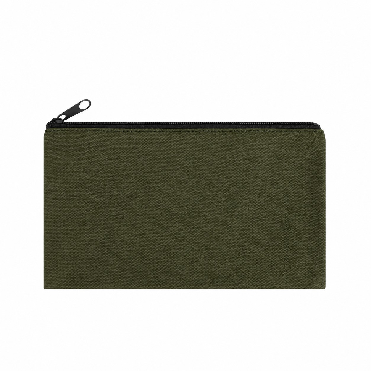 Zippered Storage Canvas Makeup Bag — Army Green