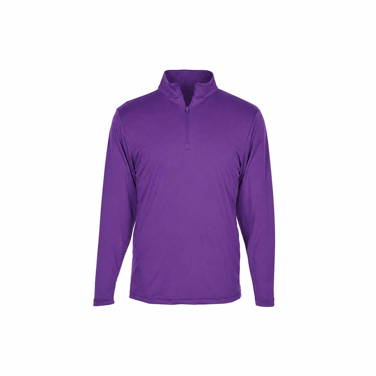 Cotton Quarter Zip Team Shirt — Purple
