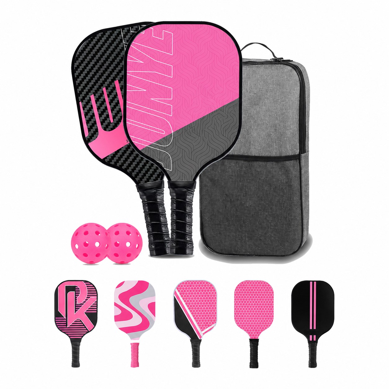 Carbon Fiber Pickleball Paddle Kit — Pink