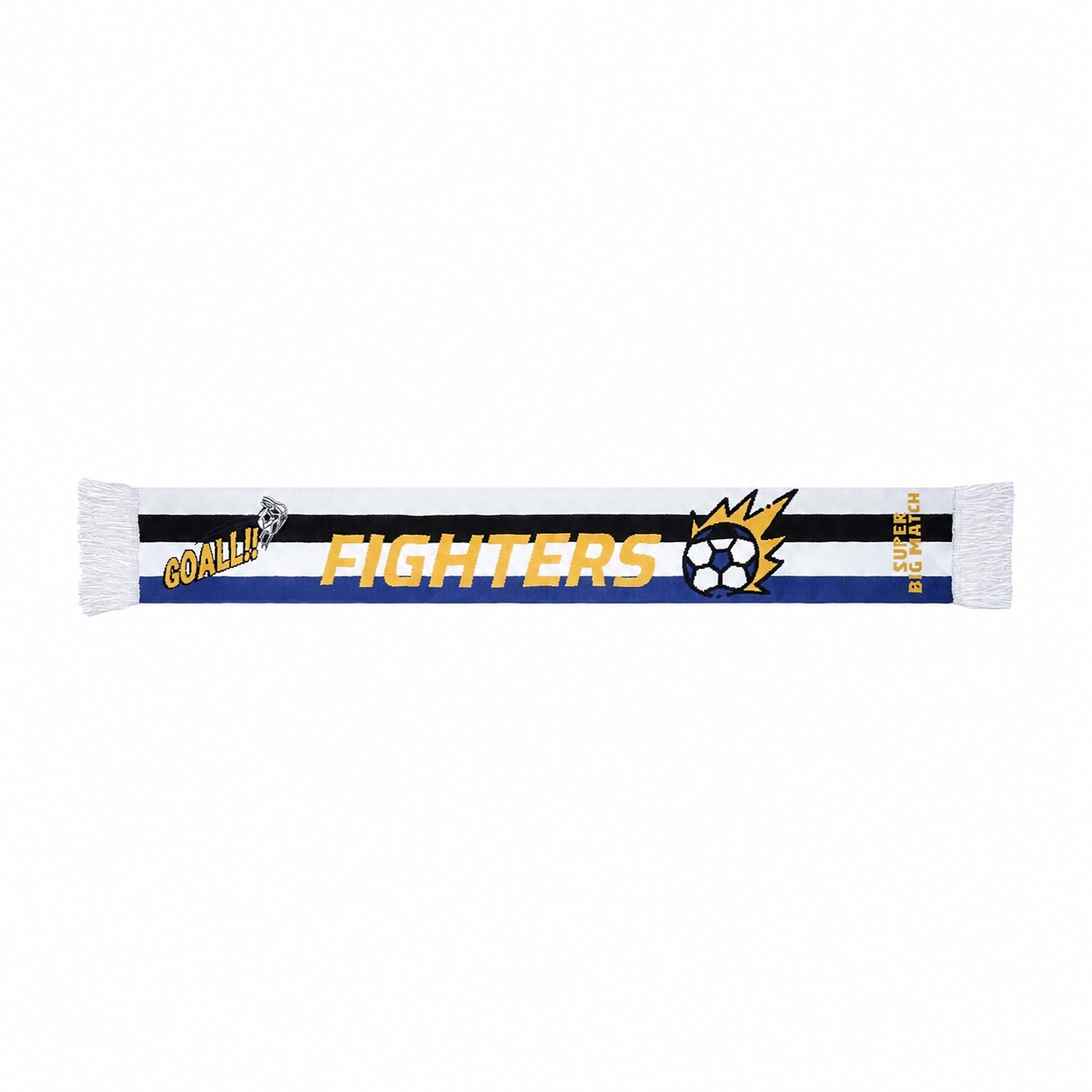 Jacquard Knit Soccer Scarf — Clear White