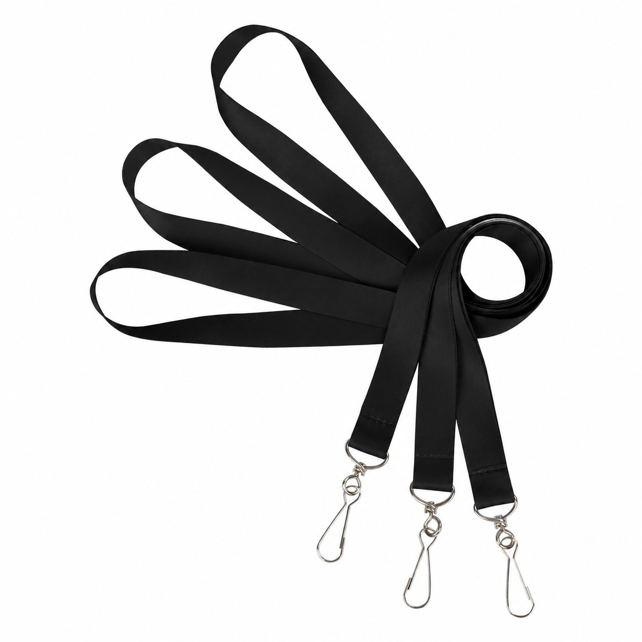 Polyester Lanyard With Clear Badge Holder — Black