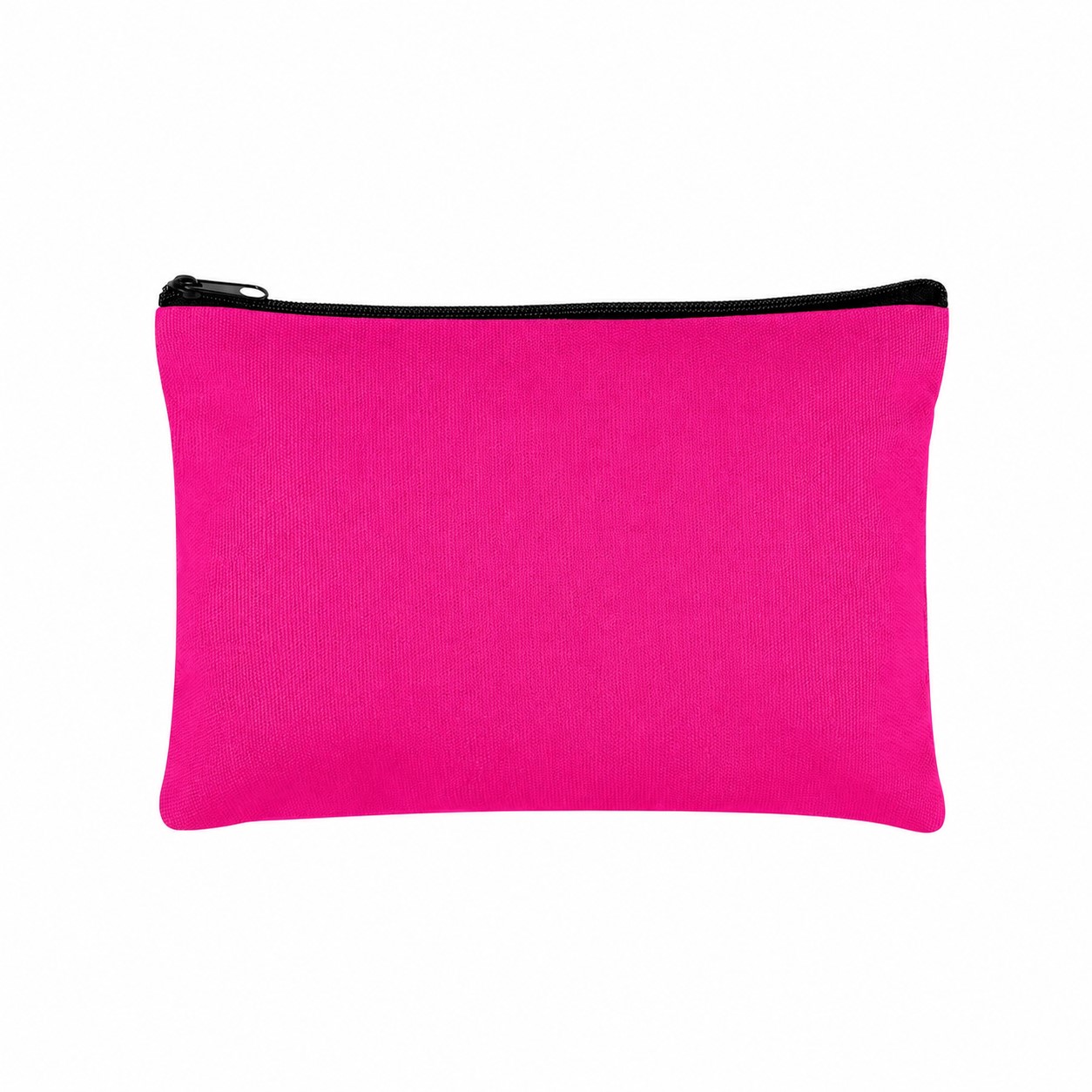 Canvas Zippered Storage Travel Pouch — Fuchsia Pink