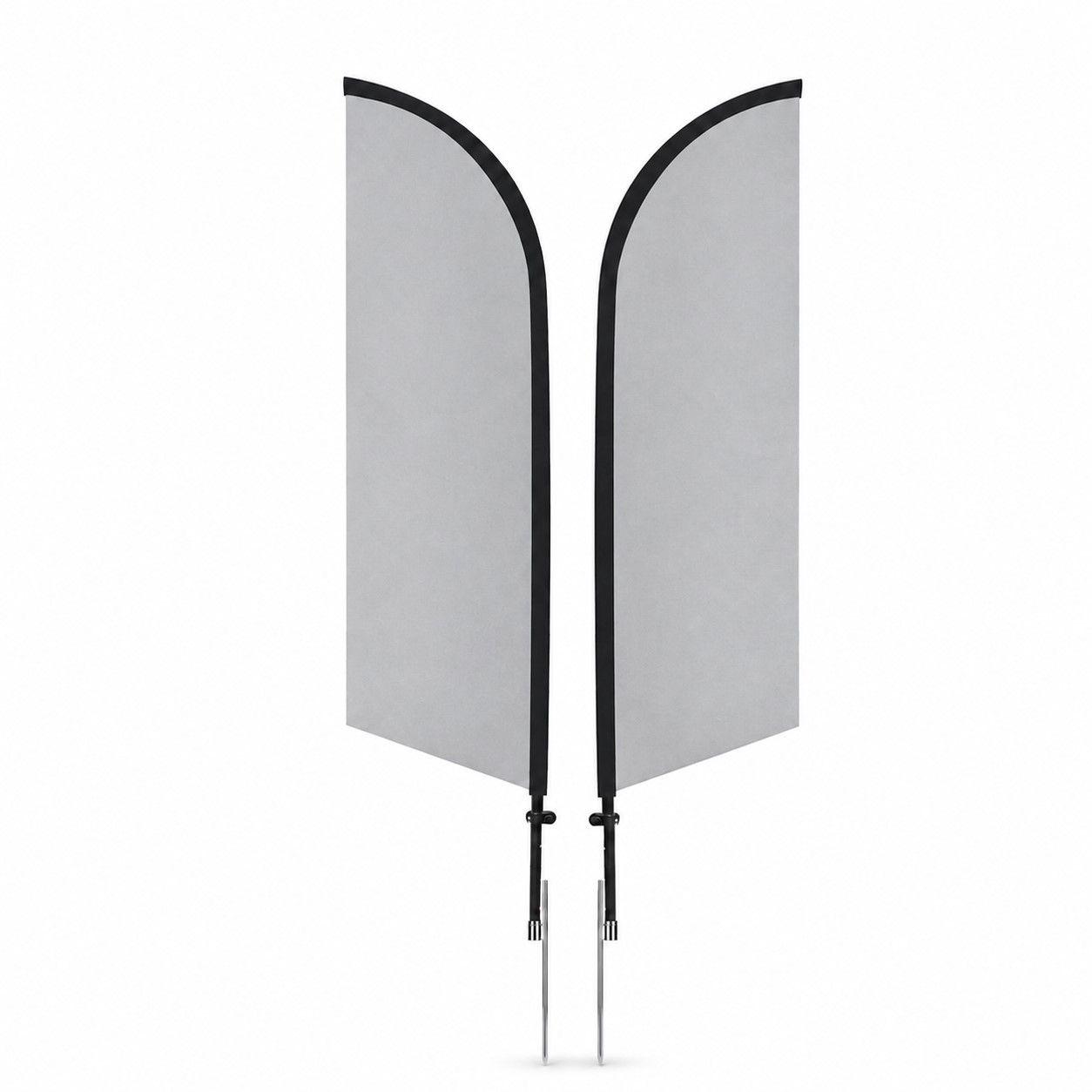 11' Spike Feather Flag Kit — Silver