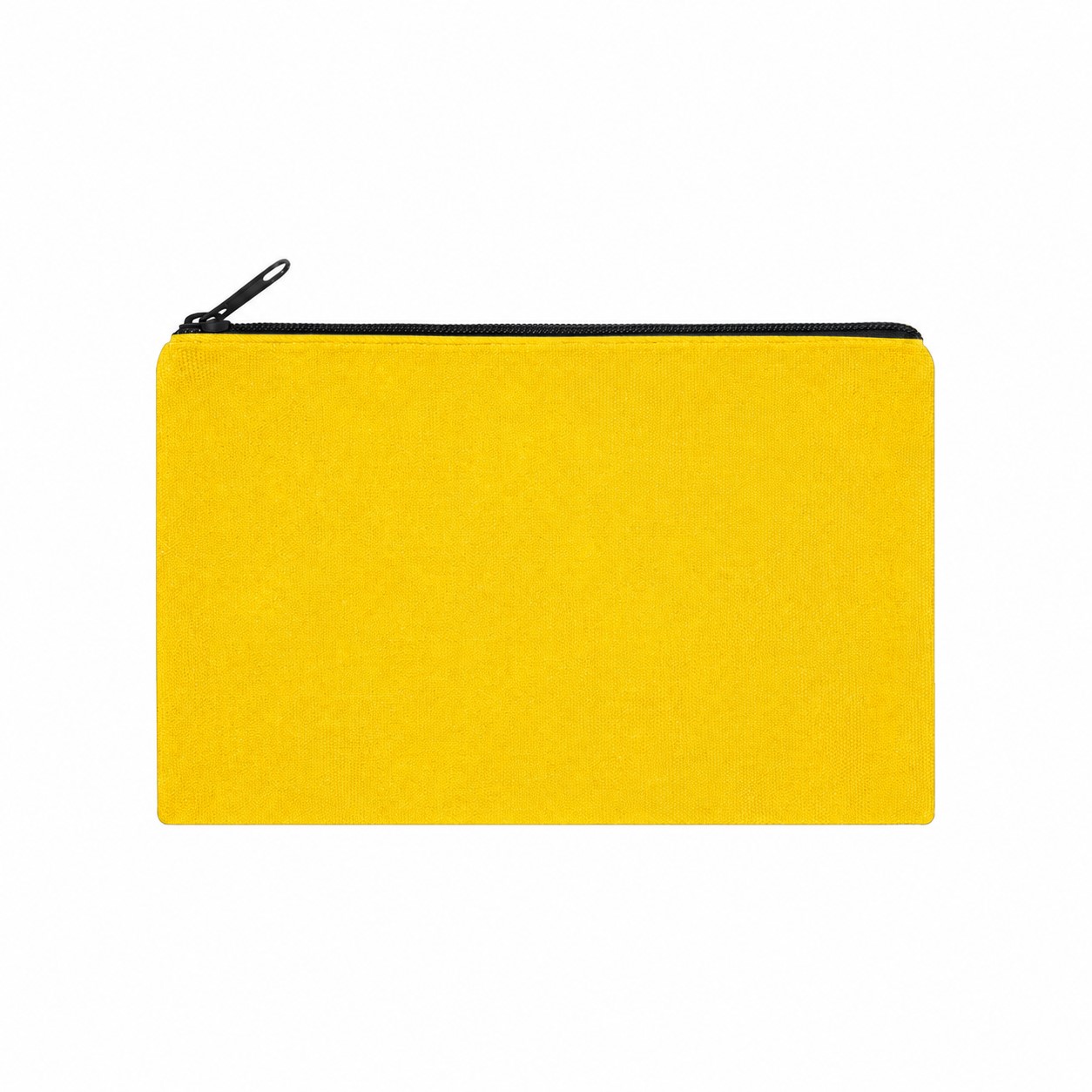 8.5-Inch Zippered Canvas Makeup Bag — Yellow